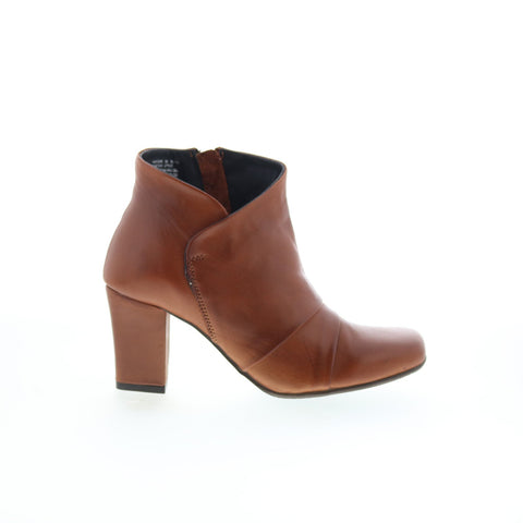 Miz Mooz Haydin Womens Brown Leather Zipper Ankle & Booties Boots