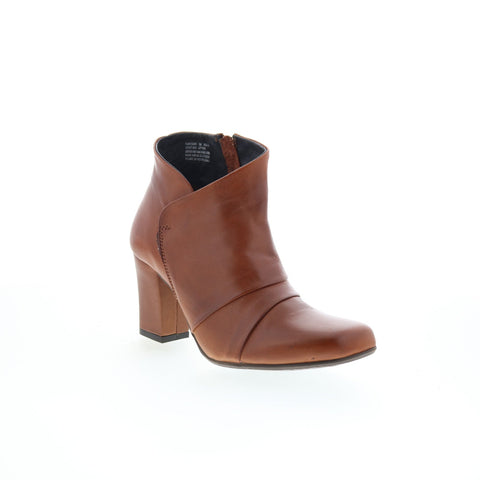 Miz Mooz Haydin Womens Brown Leather Zipper Ankle & Booties Boots
