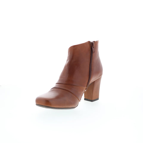 Miz Mooz Haydin Womens Brown Leather Zipper Ankle & Booties Boots