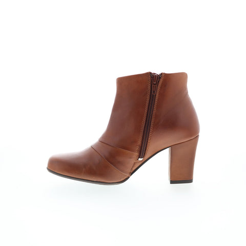 Miz Mooz Haydin Womens Brown Leather Zipper Ankle & Booties Boots