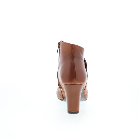Miz Mooz Haydin Womens Brown Leather Zipper Ankle & Booties Boots