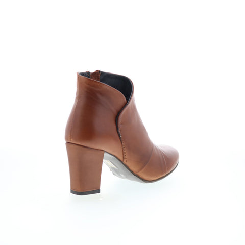 Miz Mooz Haydin Womens Brown Leather Zipper Ankle & Booties Boots