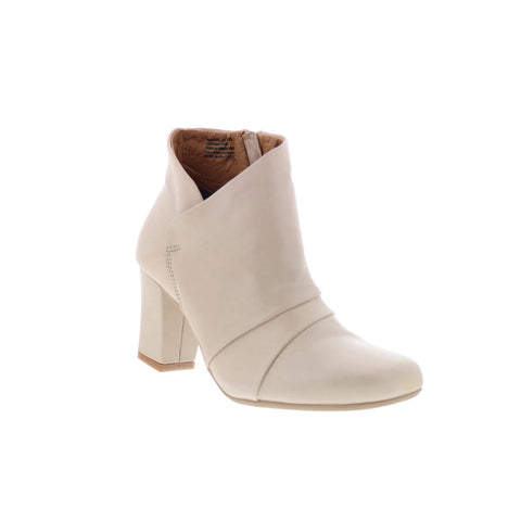 Miz Mooz Haydin Womens Beige Leather Zipper Ankle & Booties Boots