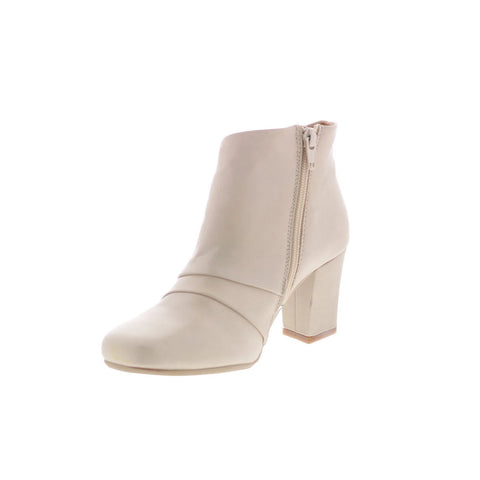 Miz Mooz Haydin Womens Beige Leather Zipper Ankle & Booties Boots