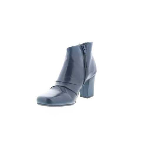 Miz Mooz Haydin Womens Blue Leather Zipper Ankle & Booties Boots