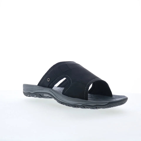 Rockport Hayes Slide Mens Black Synthetic Slip On Slides Sandals Shoes