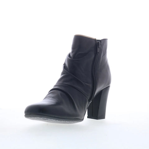 Miz Mooz Haze Womens Black Leather Zipper Ankle & Booties Boots
