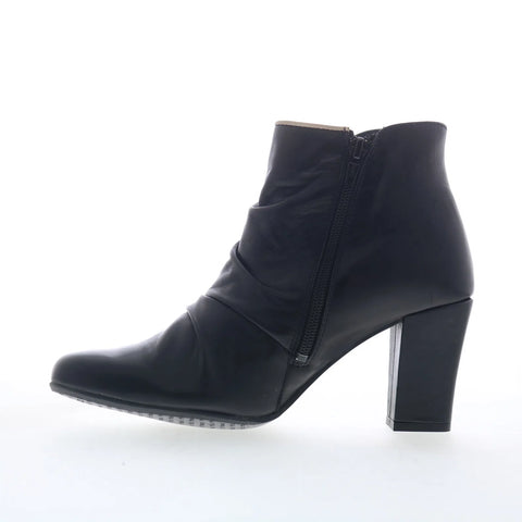Miz Mooz Haze Womens Black Leather Zipper Ankle & Booties Boots