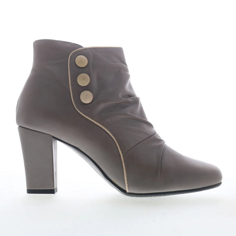 Miz Mooz Haze Womens Gray Leather Zipper Ankle & Booties Boots