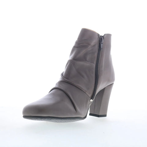 Miz Mooz Haze Womens Gray Leather Zipper Ankle & Booties Boots