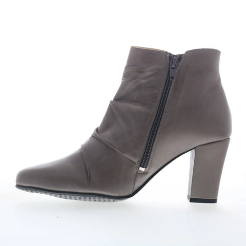 Miz Mooz Haze Womens Gray Leather Zipper Ankle & Booties Boots