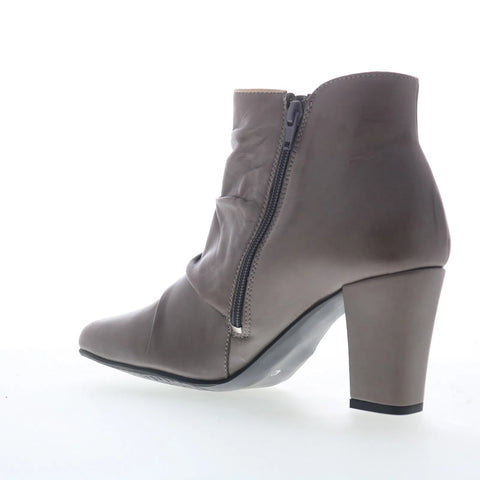 Miz Mooz Haze Womens Gray Leather Zipper Ankle & Booties Boots