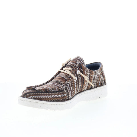 Justin Boots Hazer Print JM339 Mens Brown Oxfords & Lace Ups Casual Shoes