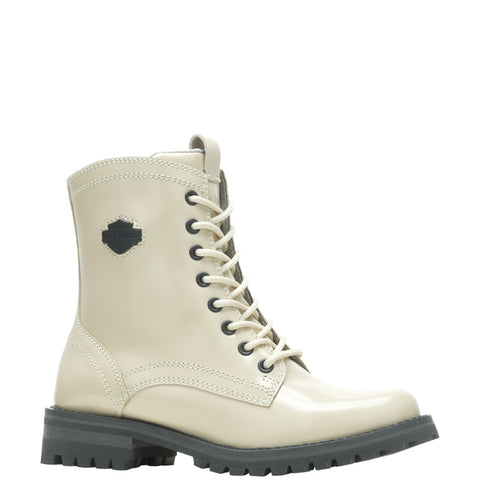 Harley-Davidson Walsen 5 Lace D87255 Womens Beige Leather Motorcycle Boots