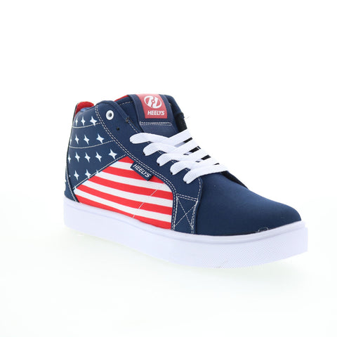 Heelys Racer Mid HE01100410 Mens Blue Canvas Lifestyle Sneakers Shoes