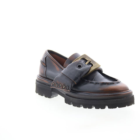 A.S. 98 Heddy Womens Brown Leather Slip On Loafers & Slip Ons Casual Shoes