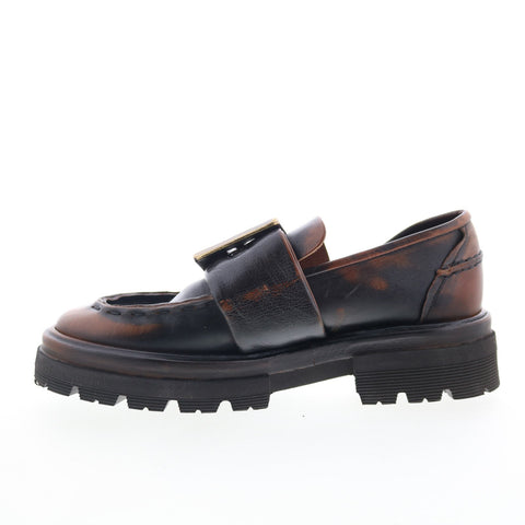 A.S. 98 Heddy Womens Brown Leather Slip On Loafers & Slip Ons Casual Shoes