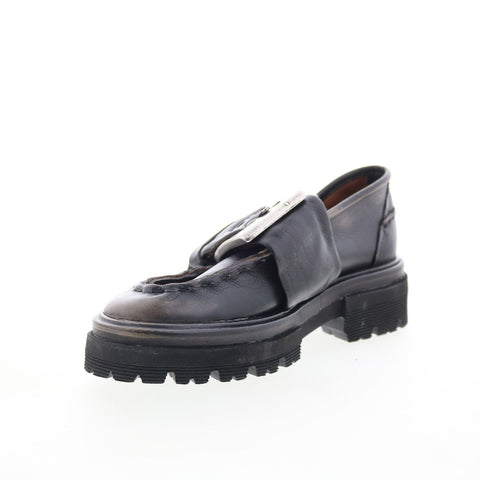 A.S. 98 Heddy Womens Black Leather Slip On Loafers & Slip Ons Casual Shoes