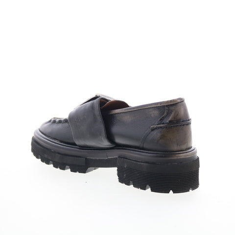 A.S. 98 Heddy Womens Black Leather Slip On Loafers & Slip Ons Casual Shoes
