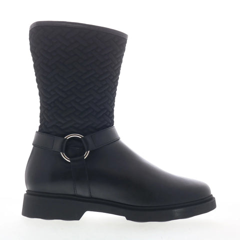 Aquatalia Helda L537601 Womens Black Leather Zipper Ankle & Booties Boots