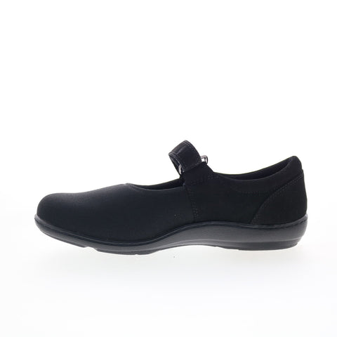 Aetrex Berries Helen Stretch MJ E390W Womens Black Wide Mary Jane Flats Shoes