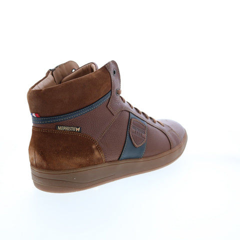 Mephisto Heliot Mens Brown Leather Lace Up Lifestyle Sneakers Shoes