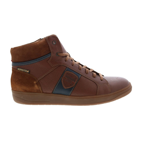 Mephisto Heliot Mens Brown Leather Lace Up Lifestyle Sneakers Shoes