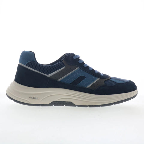Rockport Henry RMHENRY Mens Blue Wide Suede Lifestyle Sneakers Shoes
