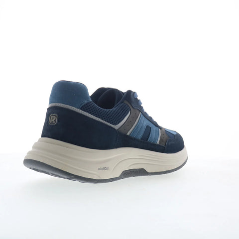 Rockport Henry RMHENRY Mens Blue Wide Suede Lifestyle Sneakers Shoes