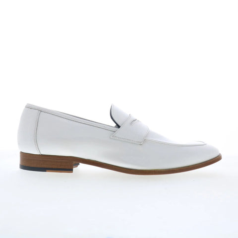 Mezlan HI-Shine Penny 26717 Mens White Loafers & Slip Ons Penny Shoes