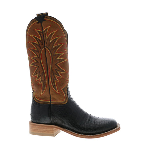 Hyer Big Bow 13" HM11006 Mens Black Leather Slip On Western Cowboy Boots