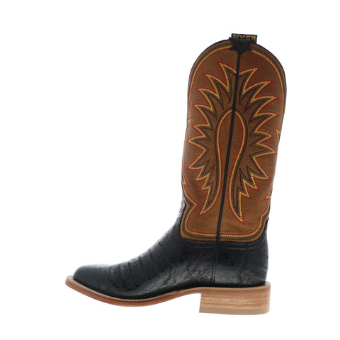 Hyer Big Bow 13" HM11006 Mens Black Leather Slip On Western Cowboy Boots