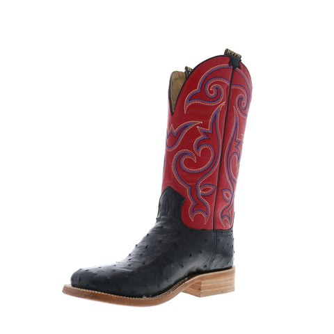 Hyer Jetmore 13" HM11009 Mens Black Ostrich Leather Western Cowboy Boots