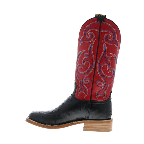 Hyer Jetmore 13" HM11009 Mens Black Ostrich Leather Western Cowboy Boots