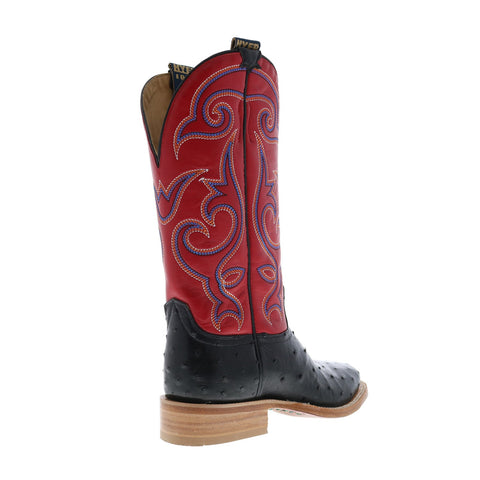 Hyer Jetmore 13" HM11009 Mens Black Ostrich Leather Western Cowboy Boots