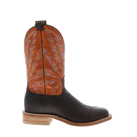 Hyer Hazelton 11" HM11010 Mens Brown Leather Slip On Western Cowboy Boots