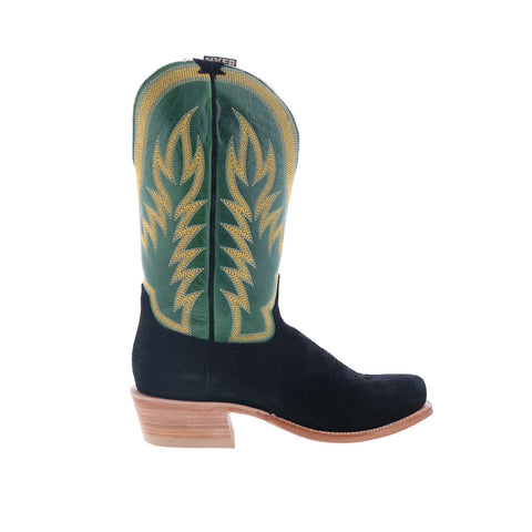 Hyer Culver 13" HM12008 Mens Black Leather Slip On Western Cowboy Boots