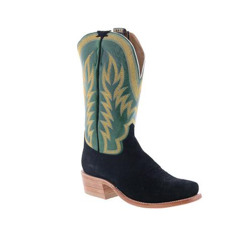 Hyer Culver 13" HM12008 Mens Black Leather Slip On Western Cowboy Boots