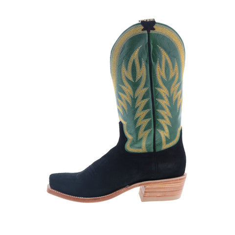 Hyer Culver 13" HM12008 Mens Black Leather Slip On Western Cowboy Boots