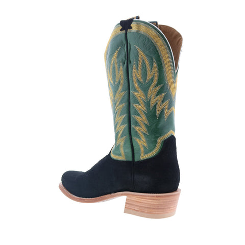 Hyer Culver 13" HM12008 Mens Black Leather Slip On Western Cowboy Boots