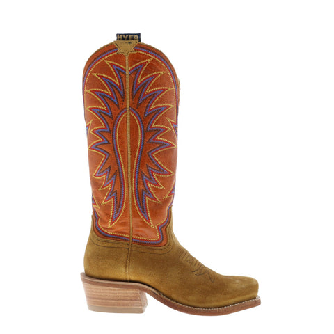 Hyer Rose Hill 13" HW42006 Womens Brown Suede Slip On Western Cowboy Boots