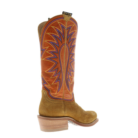 Hyer Rose Hill 13" HW42006 Womens Brown Suede Slip On Western Cowboy Boots