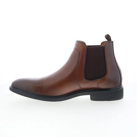 Johnston & Murphy Holston 59-4860 Mens Brown Leather Slip On Chelsea Boots