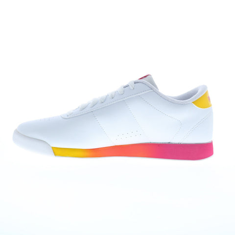 Reebok Princess Womens White Synthetic Lace Up Sneakers Lifestyle Shoes