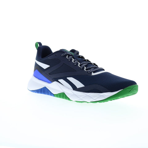 Reebok NFX Trainer Mens Blue Canvas Lace Up Athletic Cross Training Shoes