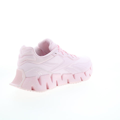 Reebok Zig Dynamica 4 Womens Pink Canvas Lace Up Lifestyle Sneakers Shoes