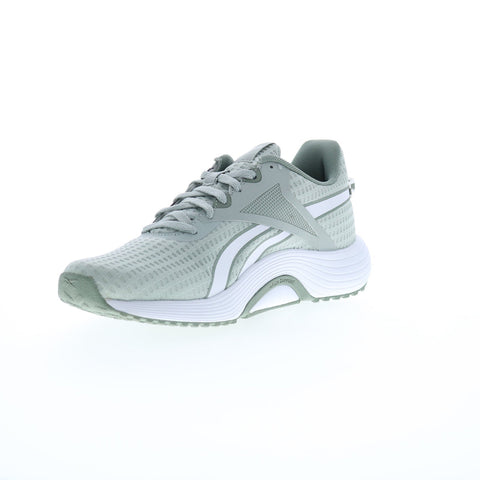 Reebok Lite Plus 3 Womens Green Canvas Lace Up Athletic Running Shoes