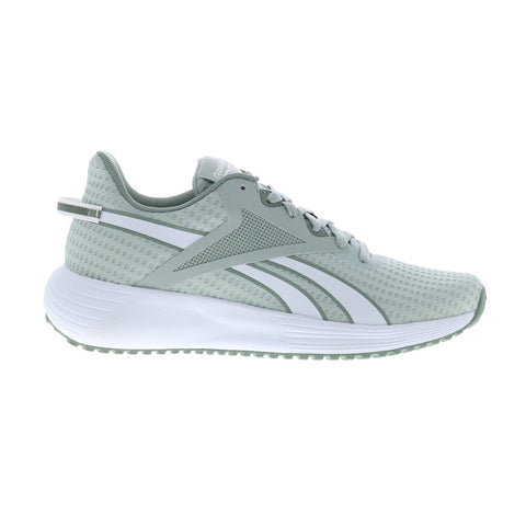Reebok Lite Plus 3 Womens Green Canvas Lace Up Athletic Running Shoes