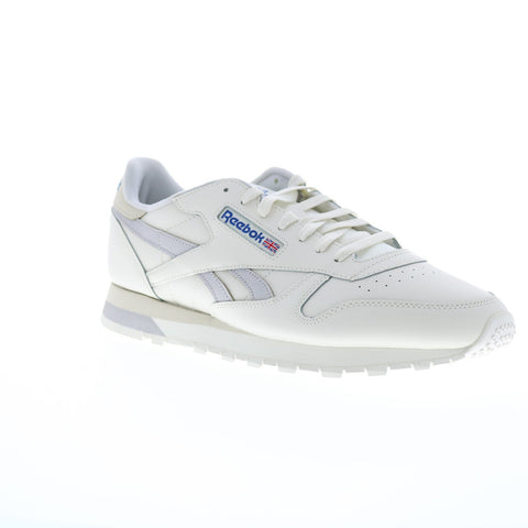 Reebok Classic Leather Mens Beige Leather Lace Up Lifestyle Sneakers Shoes