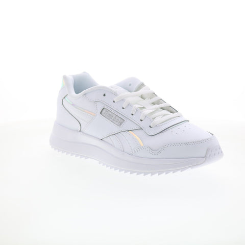 Reebok Glide SP Womens White Leather Lace Up Lifestyle Sneakers Shoes